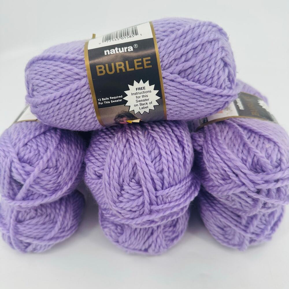 7 Natura Burlee Lavender Purple Yarn Vintage Twist Acrylic Medium Weight